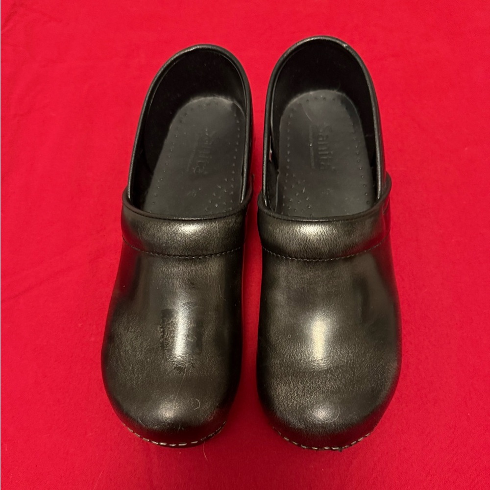 Sanita steel gray Leather Clogs